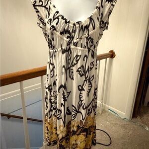 Muse Black and Yellow Floral Midi Dress